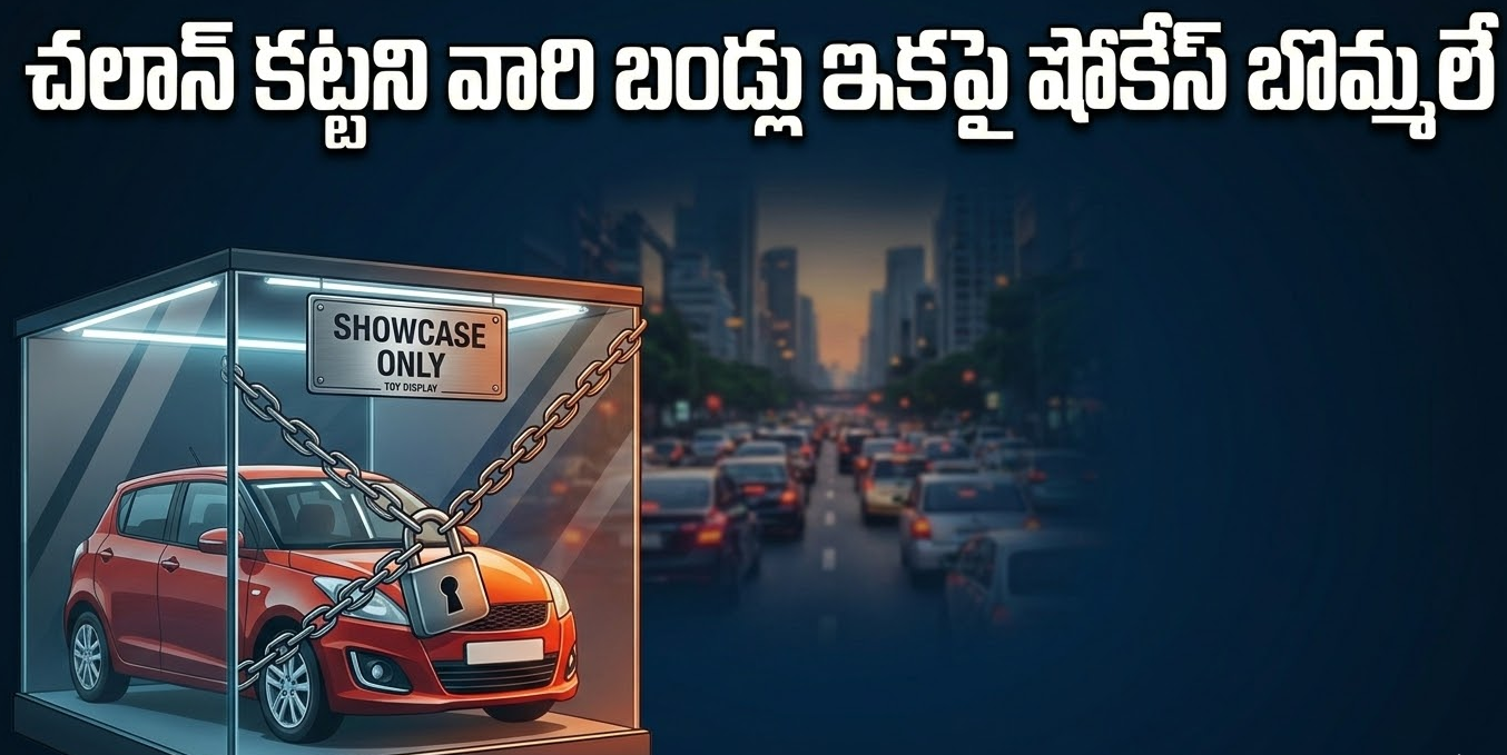 చలాన్ కట్టని వారి బండ్లు ఇకపై షోకేస్ బొమ్మలే